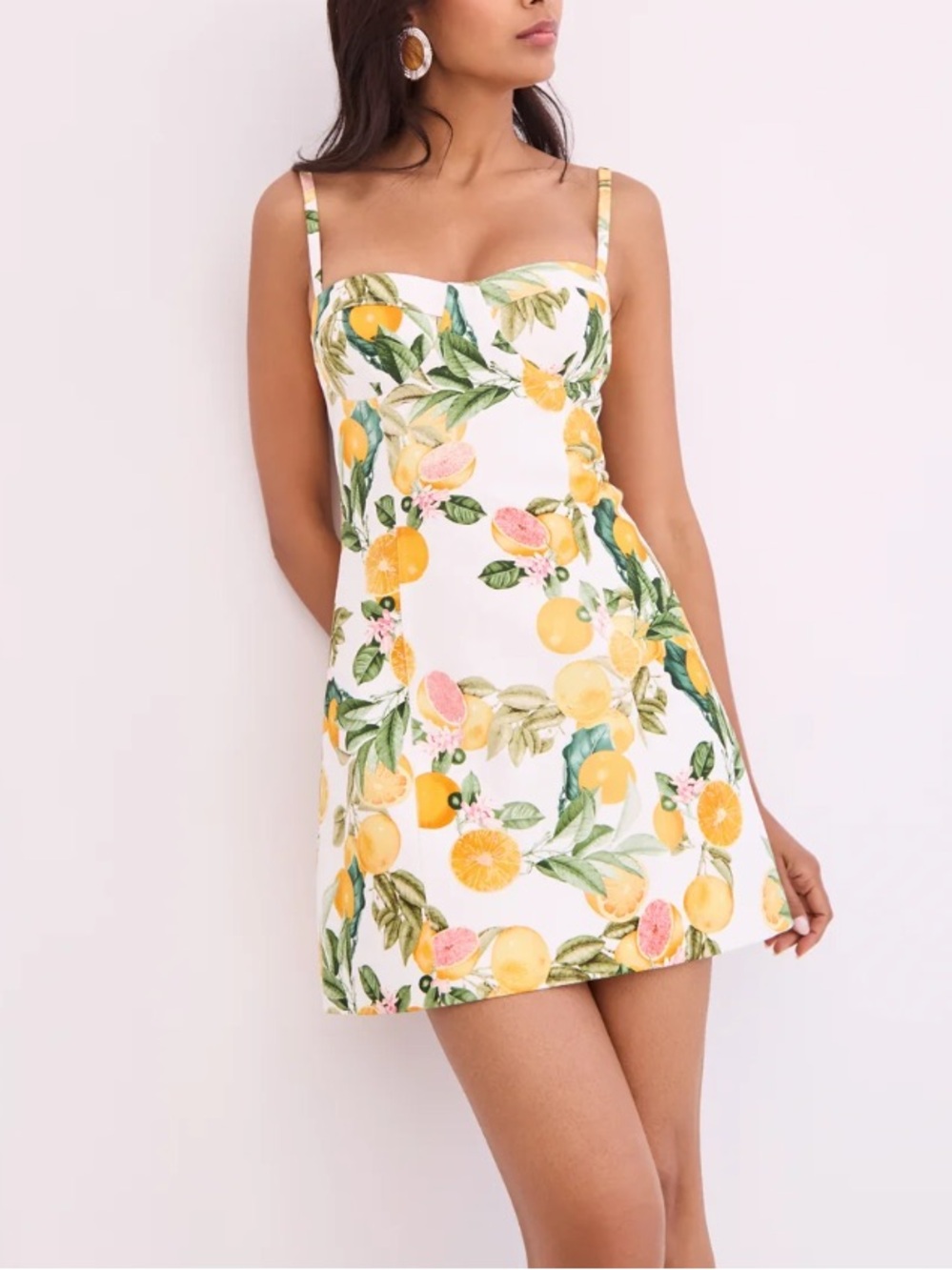 CLAUDINE MINI DRESS IN CARA CARA CITRUS